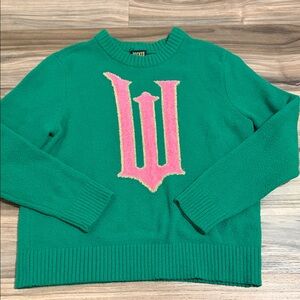Wicked x Target Paul Tazewell Green Long Sleeve Sweater Women’s Sz. XXS Pink